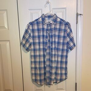 Crown & Ivy Men's Blue and White Plaid Shirt
